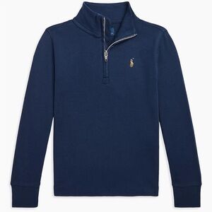 Gently Used Ralph Lauren Boys Navy 1/2 Zip Pullover Size 7.